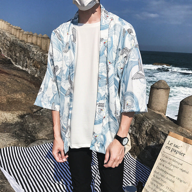 K’s Clothing Japanese Style Printed Kimono Jacket