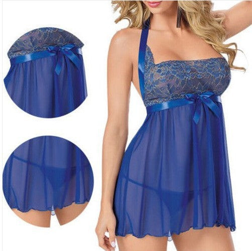 K's Clothing Lace Sling Night Dress with Tulle Bow