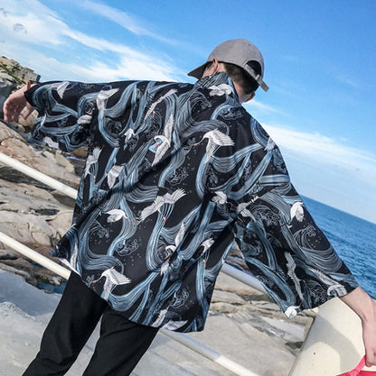 K’s Clothing Japanese Style Printed Kimono Jacket