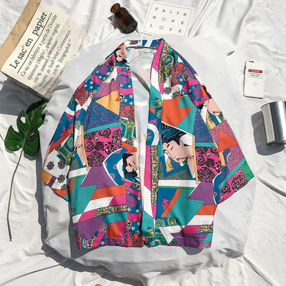 K’s Clothing Japanese Style Printed Kimono Jacket