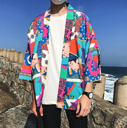 K’s Clothing Japanese Style Printed Kimono Jacket