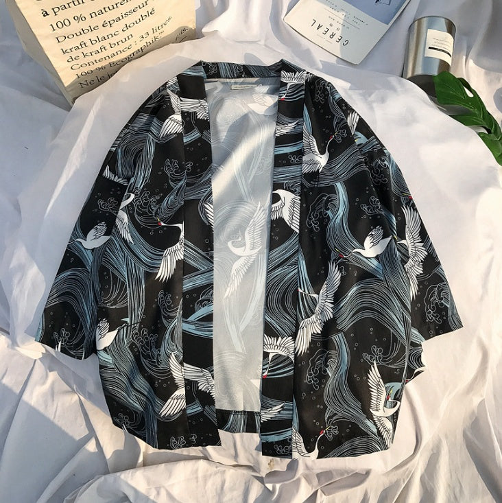 K’s Clothing Japanese Style Printed Kimono Jacket