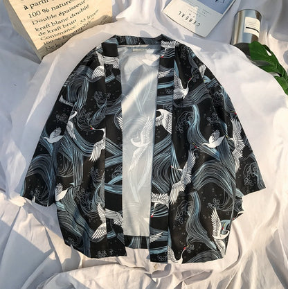 K’s Clothing Japanese Style Printed Kimono Jacket