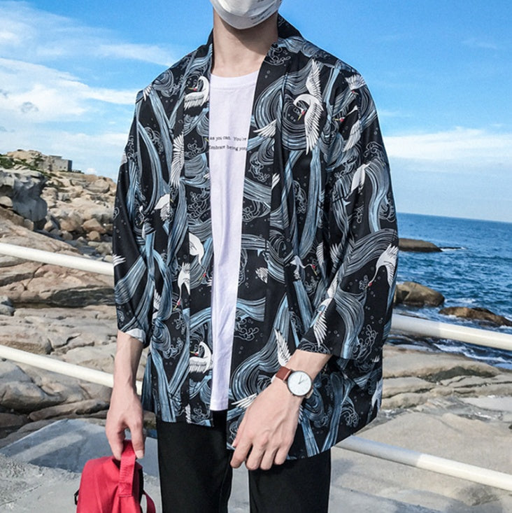 K’s Clothing Japanese Style Printed Kimono Jacket