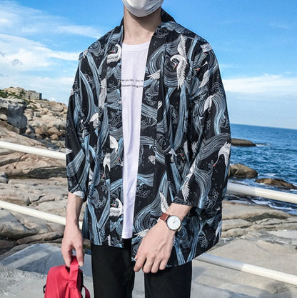 K’s Clothing Japanese Style Printed Kimono Jacket